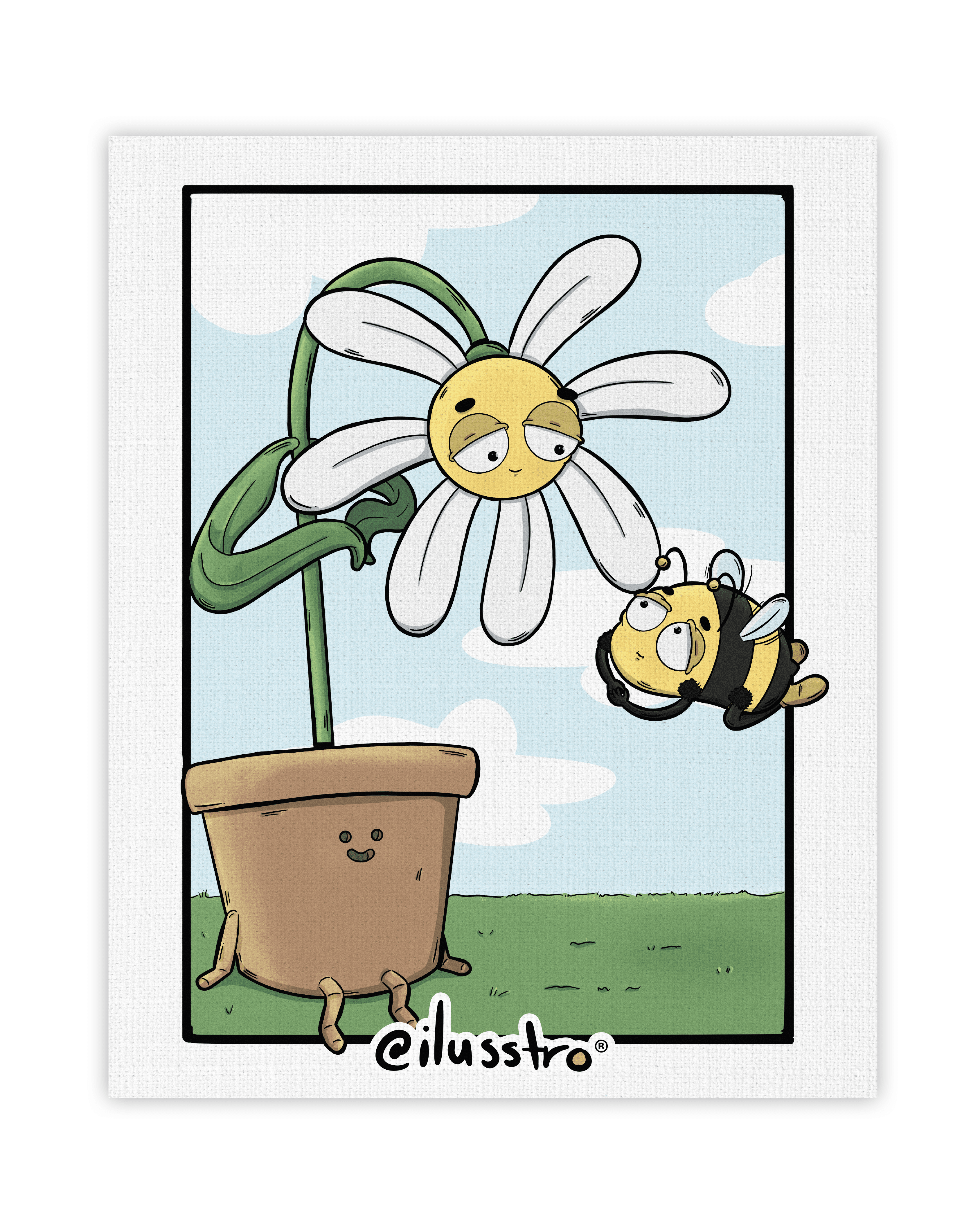 Ilustración "Flor & abeja"